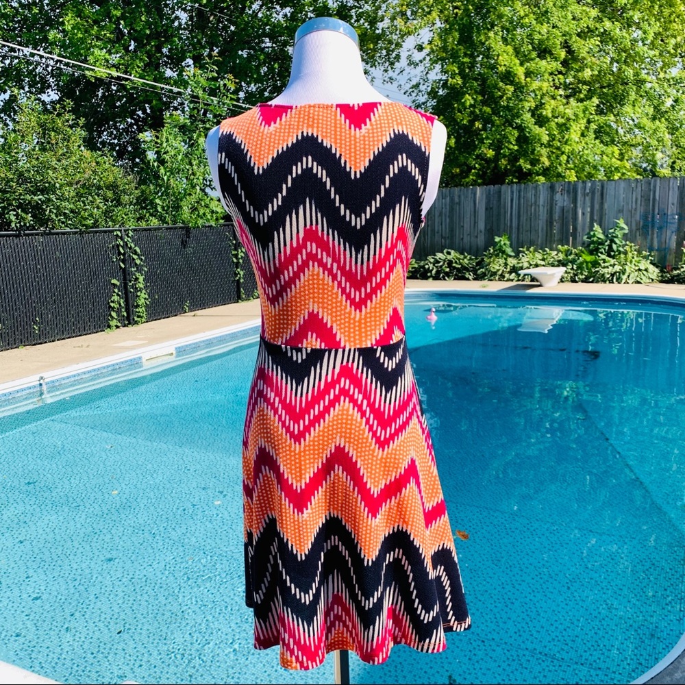 Vintage Havana Coral Fit & Flare Summer Mini Dress - Picture 3 of 7